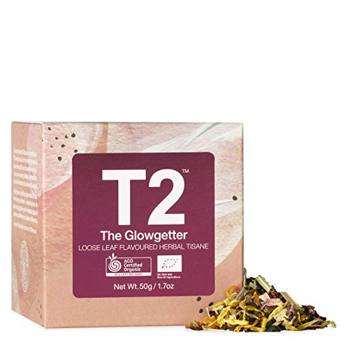 9330462171804 - T2 - THE GLOWGETTER, LOOSE LEAF FLAVORED HERBAL TISANE, WELLNESS TEA, FEATURE CUBE, 50G, 1.7OZ
