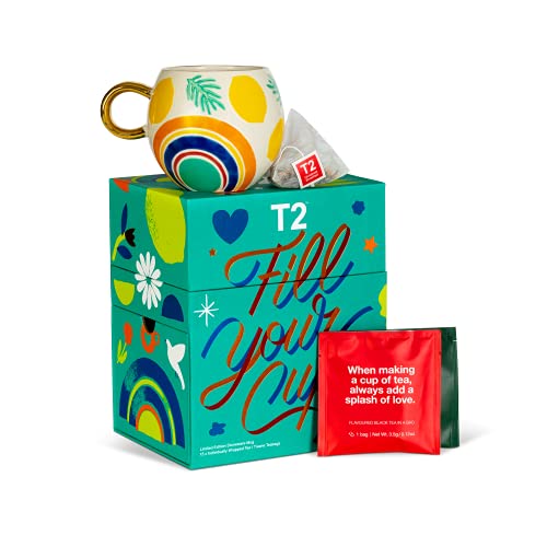 9330462214860 - T2 TEA FILL YOUR CUP TEA AND TEAWARE GIFTPACK, LIMITED EDITION STONEWARE MUG WITH 15 TEABAG SACHETS, BEST GIFT FOR HOLIDAY