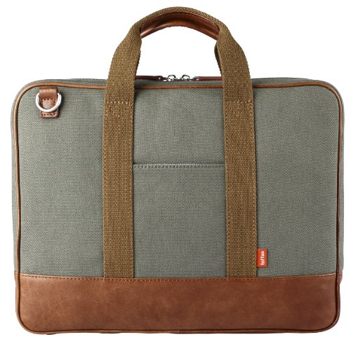 9341311002033 - TOFFEE PICCADILLY BRIEFCASE | CANVAS, PADDED COMPARTMENT FOR APPLE MACBOOK PRO/AIR, SURFACE PRO 3 & 4 & OTHER LAPTOPS UP TO 13.3-INCH (GREEN)