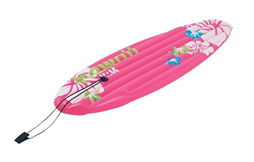 0093422702584 - 59 PINK TROPICAL SURFBOARD-INSPIRED INFLATABLE SWIMMING POOL FLOAT
