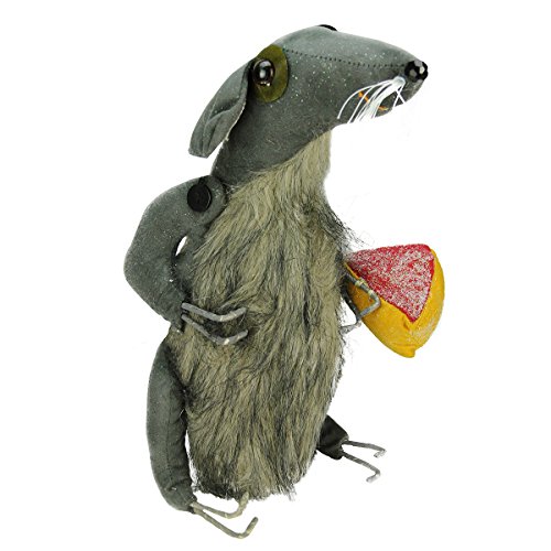 0093422850711 - 12.75 GATHERED TRADITIONS BENJAMIN THE RAT HOLDING CHEESE DECORATIVE HALLOWEEN FIGURINE