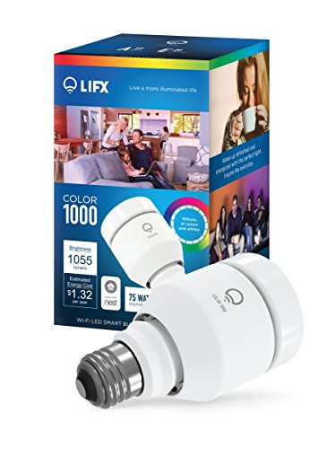 9347403000406 - LIFX COLOR 1000 A19 WI-FI SMART LED LIGHT BULB, ADJUSTABLE, MULTICOLOR, DIMMABLE, NO HUB REQUIRED
