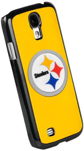 9347441825948 - FOREVER COLLECTIBLES PITTSBURGH STEELERS TEAM LOGO (BLACK BORDERS) HARD SNAP-ON SAMSUNG GALAXY S4 CASE