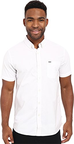 9348282611004 - RIP CURL MEN'S OURTIME SHORT SLEEVE SHIRT WHITE 1 BUTTON-UP SHIRT SM