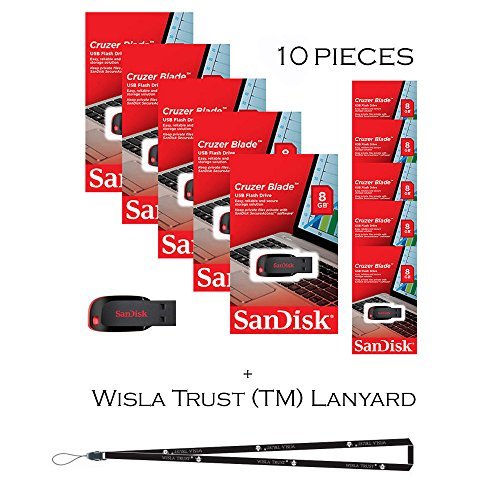 9349220001215 - SANDISK CRUZER BLADE 8GB (10 PACK) SDCZ50-008G USB 2.0 FLASH DRIVE JUMP DRIVE PEN DRIVE SDCZ50 - TEN PACK IN RETAIL PACKAGING!