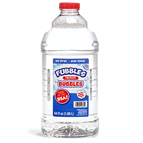 0093539123814 - LITTLE KIDS BUBBLES BY FUBBLES| MADE IN THE USA |64OZ NON TOXIC BUBBLE SOLUTION |BUBBLE REFILL FOR BUBBLE MACHINES AND TOYS, CLEAR,12381