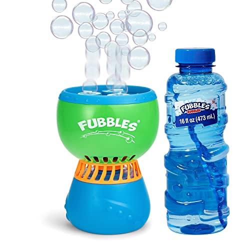 0093539994568 - FUBBLES NO SPILL FUNFINITI BUBBLE MACHINE | BLOWS ONE HOUR OF NON STOP BUBBLES |AMAZON EXCLUSIVE TOY SET INCLUDES 36OZ OF NON TOXIC REFILL SOLUTION (BUBBLE SOLUTION BOTTLE COLORS WILL VARY) PACK OF 1