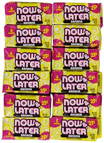 0093922521074 - NOW AND LATER BANANA FLAVORED CANDY TWENTY FOUR 6-PIECE BARS (22.32OZ)