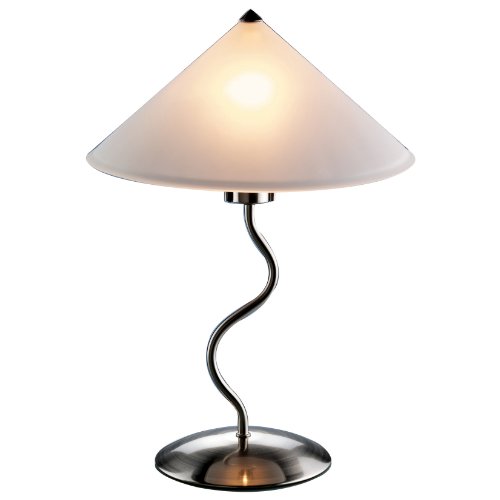 0940356673346 - LUMISOURCE DOE LI TOUCH-ON 19-INCH METAL TABLE LAMP WITH FROSTED-GLASS SHADE