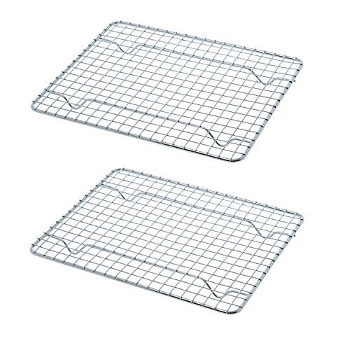 0942390000126 - UPDATE INTERNATIONAL HEAVY-DUTY 1/4 SIZE COOLING RACK, WIRE PAN GRADE, COMMERCIAL GRADE, OVEN-SAFE, CHROME, 8 X 10 INCHES, SET OF 2