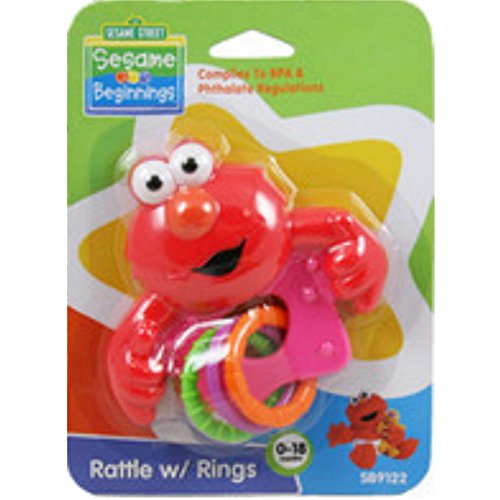 0094606091227 - ELMO RATTLE WITH RINGS - BPA FREE
