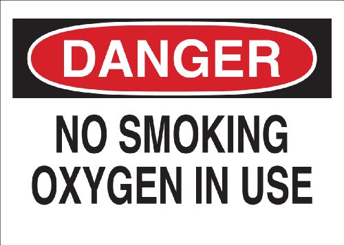 0094705530399 - BRADY 25087 PLASTIC NO SMOKING SIGN, 10 X 14, LEGEND NO SMOKING OXYGEN IN USE