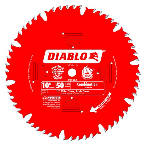 0094713171140 - FREUD D1050X DIABLO 10-INCH 50-TOOTH ATB COMBINATION SAW BLADE WITH 5/8-INCH ARBOR AND PERMASHIELD COATING
