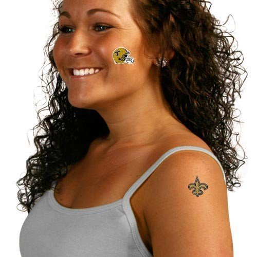 0094746511883 - NEW ORLEANS SAINTS OFFICIAL NFL 1 INCH X 1 INCH 8 PIECE TEMPORARY TATTOO SET BY RICO INDUSTRIES