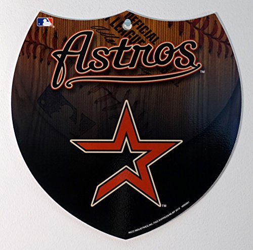 0094746548988 - HOUSTON ASTROS MLB 8 INCH PLASTIC INTERSTATE SHIELD SIGN