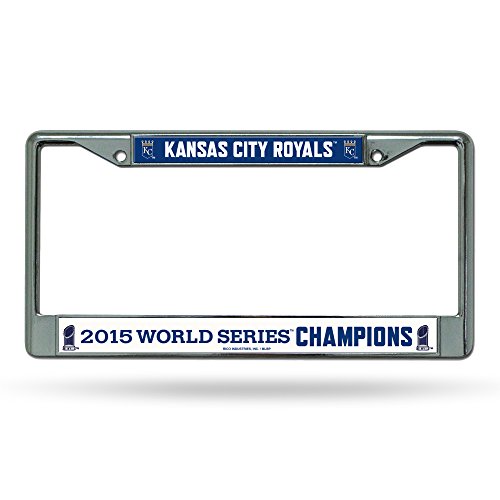 0094746890537 - MLB KANSAS CITY ROYALS 2015 WORLD SERIES CHAMPION CHROME FRAME, BLUE, 12 X 6