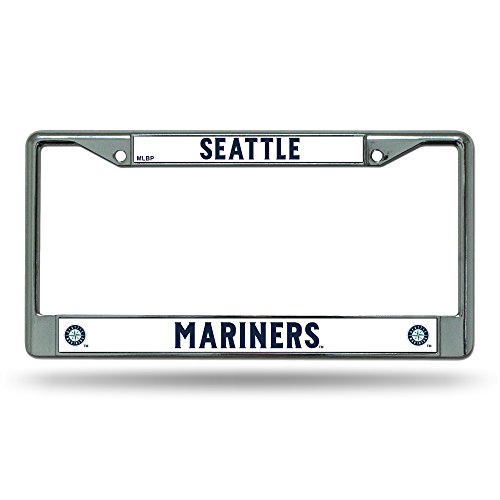 0094746903220 - MLB SEATTLE MARINERS CHROME LICENSE PLATE FRAME,12-INCH BY 6-INCH,SILVER