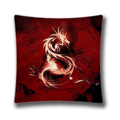 9475211960763 - BLOOD RED DRAGON PATTERN 18X18 INCH (TWIN SIDES) SQUARE THROW PILLOW CASE UNIQUE DECOR CUSHION COVERS,DIC29163