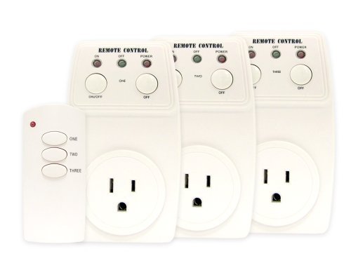 0094761108495 - WIRELESS REMOTE CONTROL OUTLET SWITCH SOCKET 3 PACK (3 OUTLETS) * BATTERY INCLUDED *
