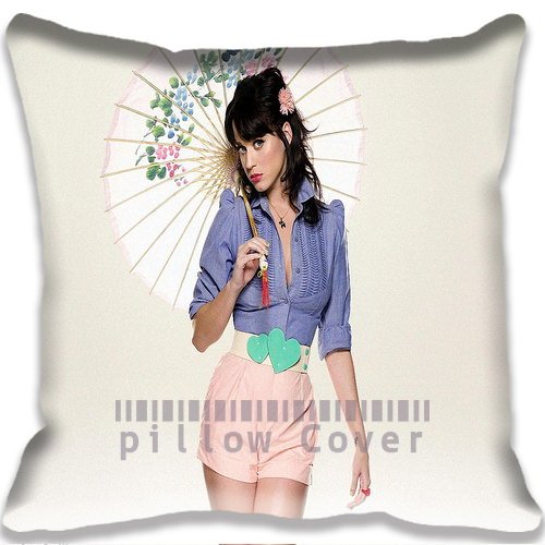 9478861569164 - BEAUTIFUL KATTY PERRY WITH UMBRELLA COLORFUL COTTON AND POLYESTER HOME DECORATIVE THROW PILLOW COVER CUSHION CASE 18X18INCH