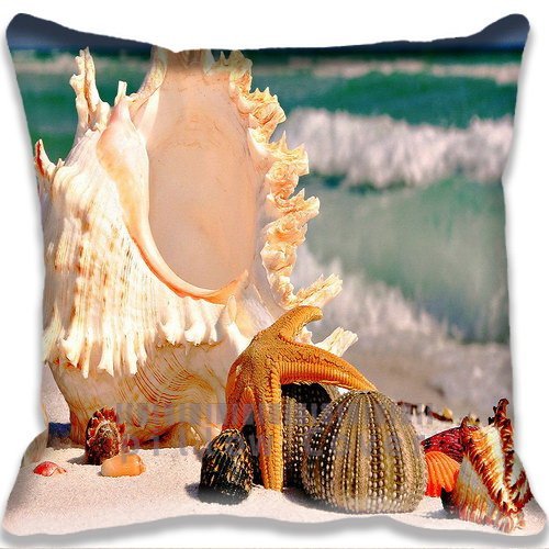 9478861572256 - BIG SHELLS COLORFUL COTTON AND POLYESTER HOME DECORATIVE THROW PILLOW COVER CUSHION CASE 18X18INCH