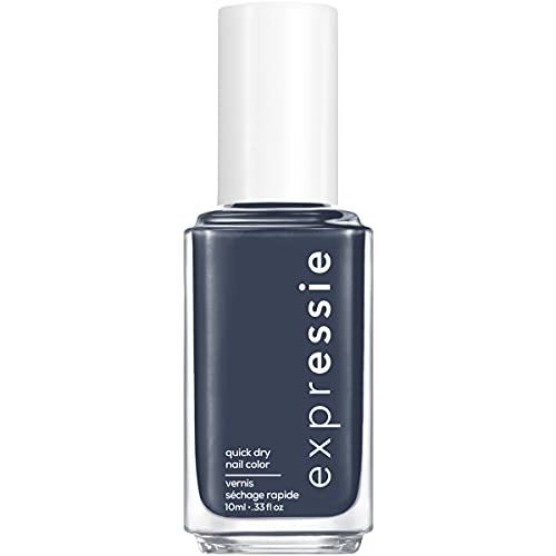 0095008047409 - ESSIE EXPRESSIE QUICK-DRY NAIL POLISH, ONE STEP COLOR AND SHINE, CHARCOAL GRAY NAIL POLISH WITH BLUE UNDERTONES, CREAM FINISH, LEVELED UP, 0.33 FL. OZ.