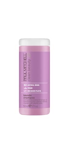 0009531136080 - PAUL MITCHELL CLEAN BEAUTY BLONDE PURPLE SHAMPOO, GENTLY CLEANSES, ELIMINATES BRASSY TONES, FOR COLOR-TREATED HAIR + NATURALLY LIGHT HAIR COLORS, 1.7 OZ.