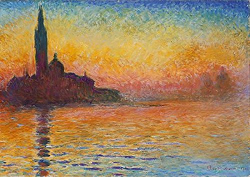 9535539391011 - WIECO ART - DUSK IN VENICE BY CLAUDE MONET OIL PAINTINGS REPRODUCTION GICLEE CANVAS PRINTS MODERN LANDSCAPE PICTURES ARTWORK PRINTED ON STRETCHED AND FRAMED CANVAS WALL ART FOR HOME AND OFFICE DECORATIONS MON-0115 12 BY 16 INCH