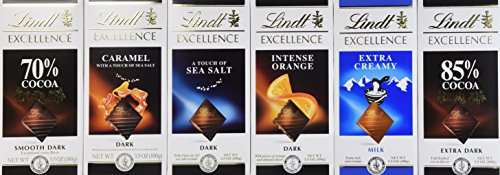 0009542021832 - LINDT EXCELLENCE CHOCOLATE BAR ASSORTMENT PACK, 6 COUNT