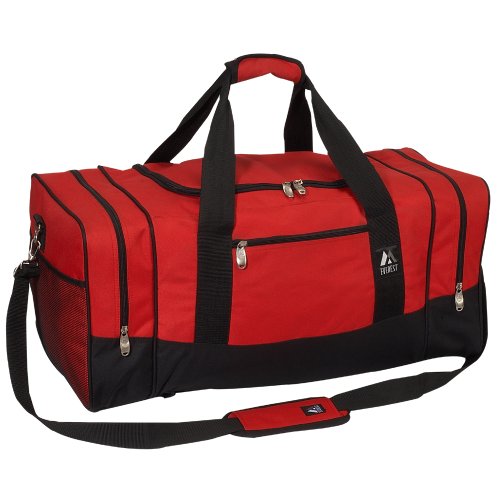 0095474064016 - EVEREST LUGGAGE SPORTY GEAR BAG - LARGE, RED/BLACK, RED/BLACK, ONE SIZE