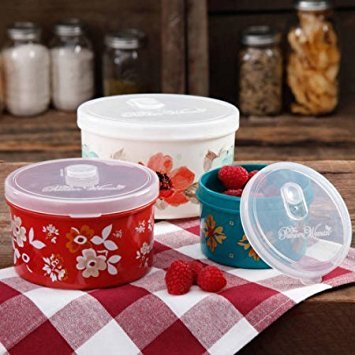 9552262826061 - THE PIONEER WOMAN ROUND FOOD STORAGE WITH VENT CONTAINER SET, SET OF 3 IN BLOOM DOT