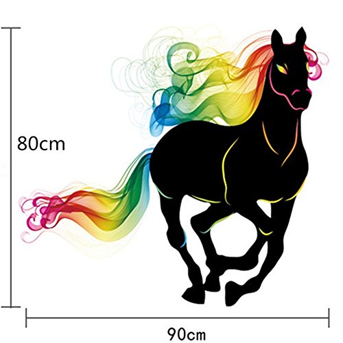 9552636954772 - WEALAKE RAINBOW HORSE WALL QUOTE STICKER ART DECAL VINYL KIDS ROOM DECOR