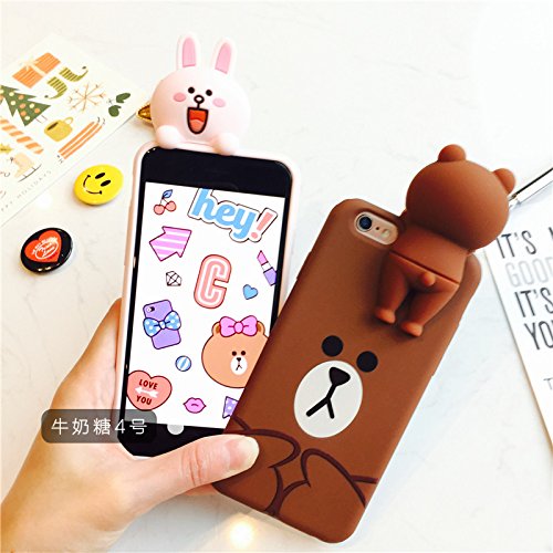 9553902213111 - IPHONE 6 CASE, 4.7/5.5 INCHES IPHONE 6/6S/6PLUS/6SPLUS PROTECTIVE CASE WITH CARTOON PATTERN OF LINE TOWN/LINE FRIENDS, 3D SOFT FLEXIBLE SILICONE BACK COVER BUMPER CASE (IPHONE 6/6S(PINK CONY))