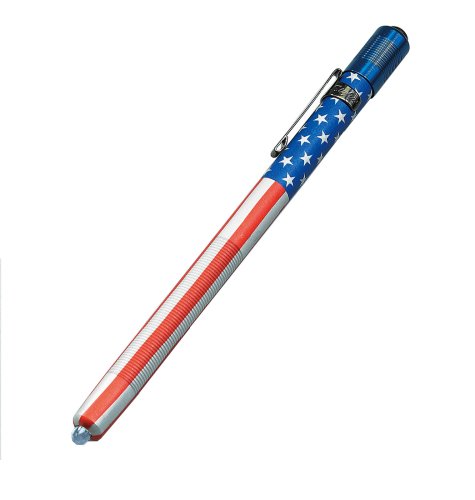 0956260260039 - STREAMLIGHT 65080 STYLUS 6-1/4-INCH PENLIGHT WITH POCKET CLIP AND WHITE LED, US FLAG