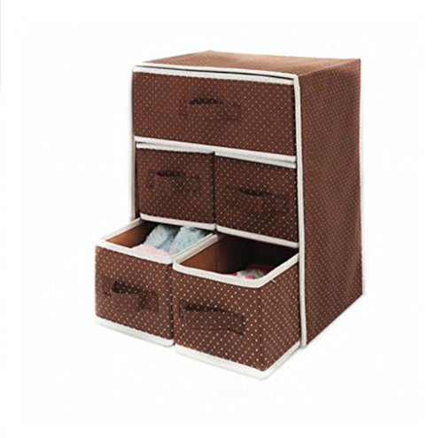 9562822863795 - HOUSEHOLD ESSENTIALS STORAGE BIN WITH HANDLES, NATURAL CANVAS NESTED FIVE DRAWERS