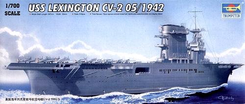9580208057163 - TRUMPETER 1/700 USS LEXINGTON CV2 AIRCRAFT CARRIER MAY 1942 MODEL KIT