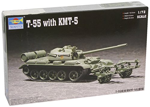 9580208072838 - TRUMPETER 1/72 RUSSIAN T55 TANK WITH KMT5 MINE ROLLER