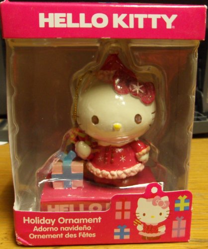 9587651012695 - HELLO KITTY HOLIDAY ORNAMENT ( KITTY WITH PRESENTS AND CANDY CANE)