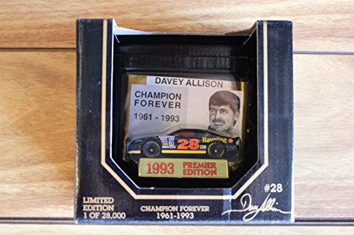 0095949011521 - RACING CHAMPIONS PREMIER NASCAR #28 DAVEY ALLISON CHAMPION FOREVER TRIBUTE EDITION ALABAMA GANG TEXACO HAVOLINE WHITE & BLACK FORD 1/64 1:64 SCALE