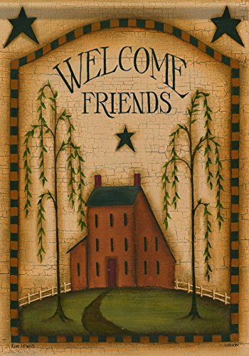 0096069458340 - CARSON HOME ACCENTS FLAGTRENDS CLASSIC GARDEN FLAG, PRIMITIVE WELCOME