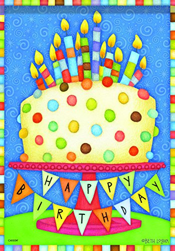 0096069459422 - CARSON HOME ACCENTS FLAGTRENDS CLASSIC GARDEN FLAG, BIRTHDAY CAKE