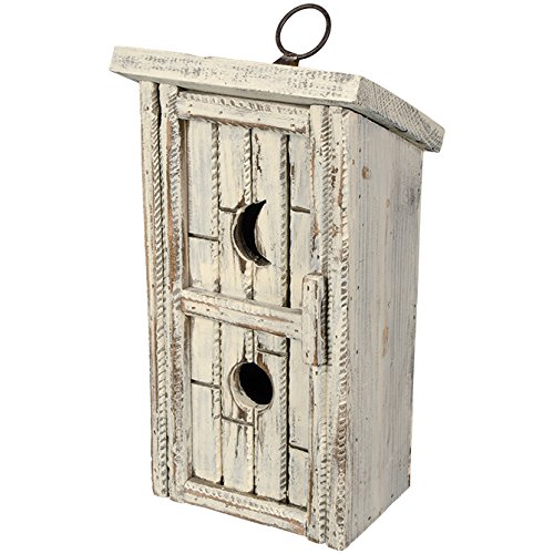 0096069633204 - CARSON 11 MDF WOOD BIRDHOUSE WITH AN OUTHOUSE DESIGN