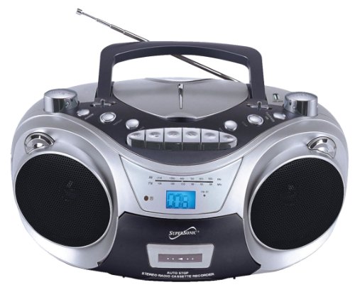 0961613195487 - SUPERSONIC SC-709 PORTABLE MP3/CD PLAYER WITH CASSETTE RECORDER, AM/FM RADIO & USB INPUT