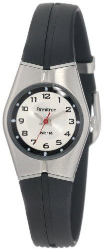 0961613247421 - ARMITRON SPORT UNISEX 25-6355SIL BLACK AND SILVER-TONE EASY TO READ WATCH