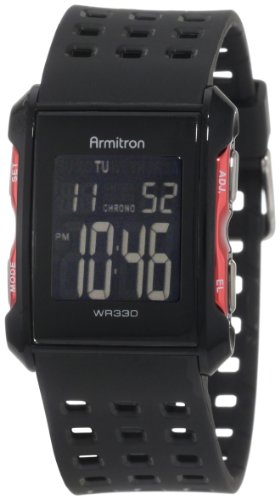 0961613247704 - ARMITRON SPORT MEN'S 408177RED CHRONOGRAPH BLACK AND RED DIGITAL WATCH