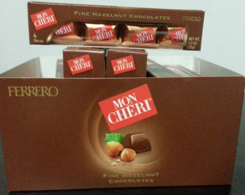 0096265101583 - MON CHERI FINE HAZELNUT CHOCOLATES BY FERRERO (4 BOX OF 4 PIECES PER PACKAGE) (1.2 OZ P/P))