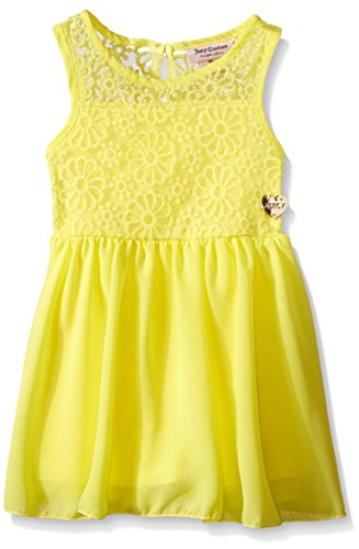 0096413993213 - JUICY COUTURE BABY EMBROIDERED MESH, LEMON, GEORGETTE DRESS, LEMON, 24 MONTHS