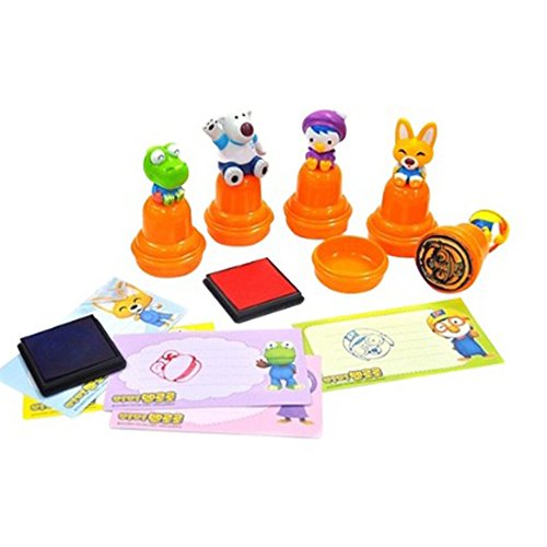 0096534066155 - PORORO STAMP PLAY- 5 KINDS OF PORORO STAMPS, 2-COLOR INKS, 5 KINDS OF PORORO NOTES