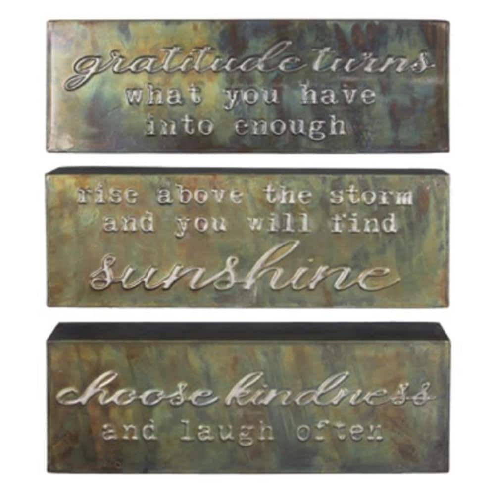 0009658720049 - YOUNGS 20049 PUNCHED TIN TABLETOP WORD SIGN, ASSORTED COLOR - 3 PIECE