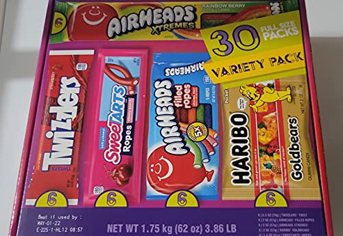 0096619005109 - 30 PC OF FULL SIZE PACKS VARIETY PACK OF CANDIES